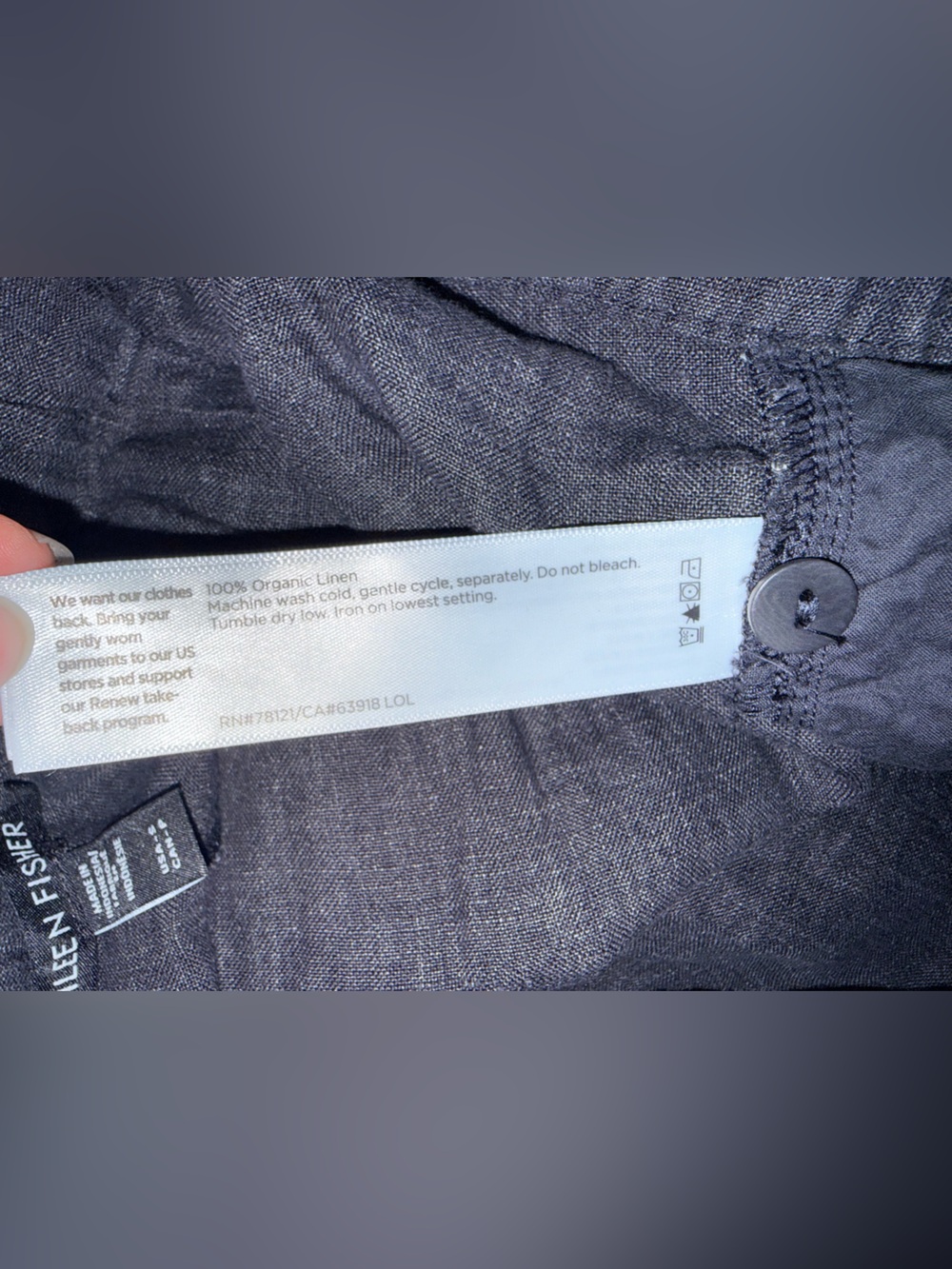 Eileen Fisher Small Organic Linen Pleated Wide Leg Pants Charcoal Quiet Luxury - Picture 11 of 16